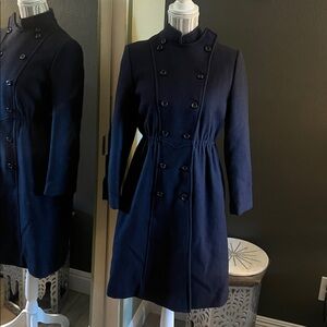 🛑1 hour sale. Yves Saint Laurent, Medium, Blue Wool Winter Coat, Vintage
